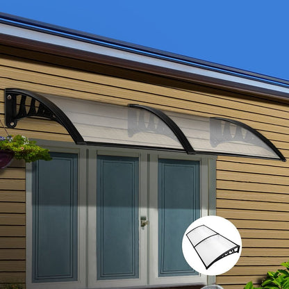 Instahut Window Door Awning 1mx2.4m Transparent Hollow Sheet Plastic Frame