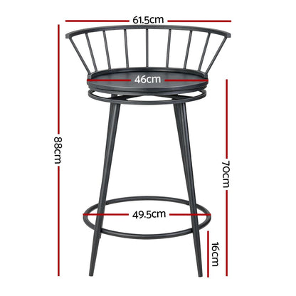 Artiss 2x Bar Stools Swivel Metal Chairs