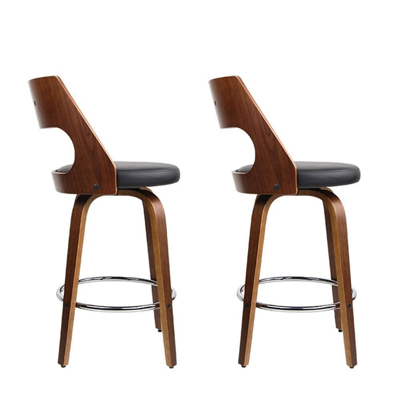 Artiss 2x Bar Stools Swivel Leather Chair 76cm