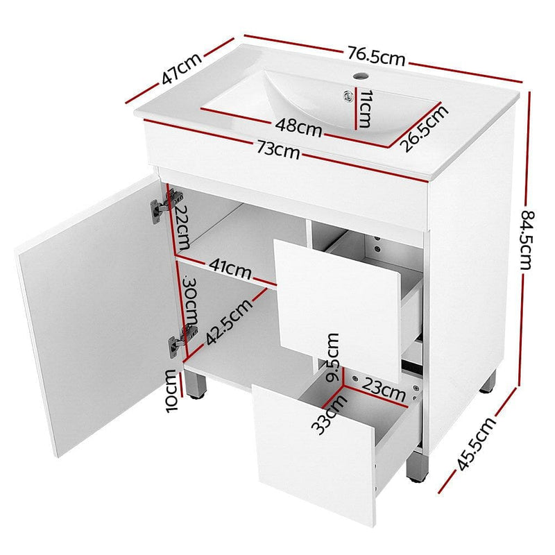 Cefito Vanity Unit 765mm Freestanding Basin Cabinet