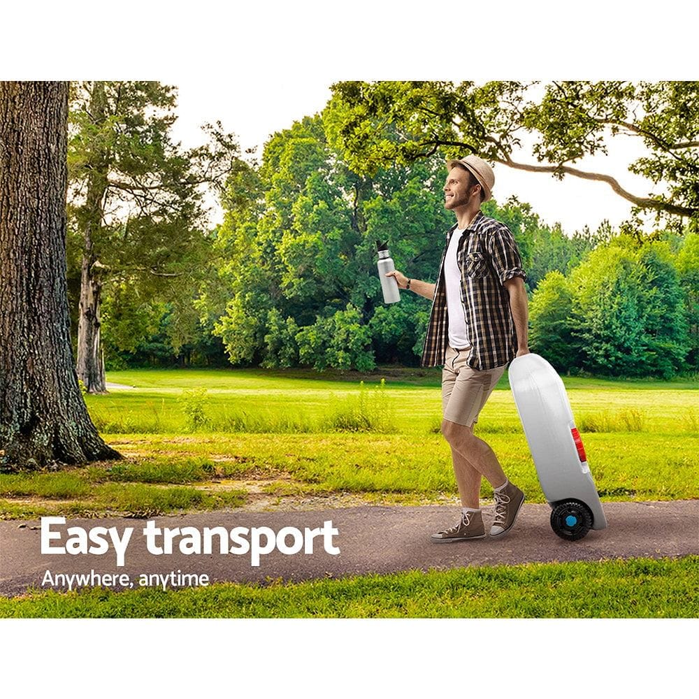 Weisshorn 40L Portable Wheel Water Tank Camping Caravan Storage Grey