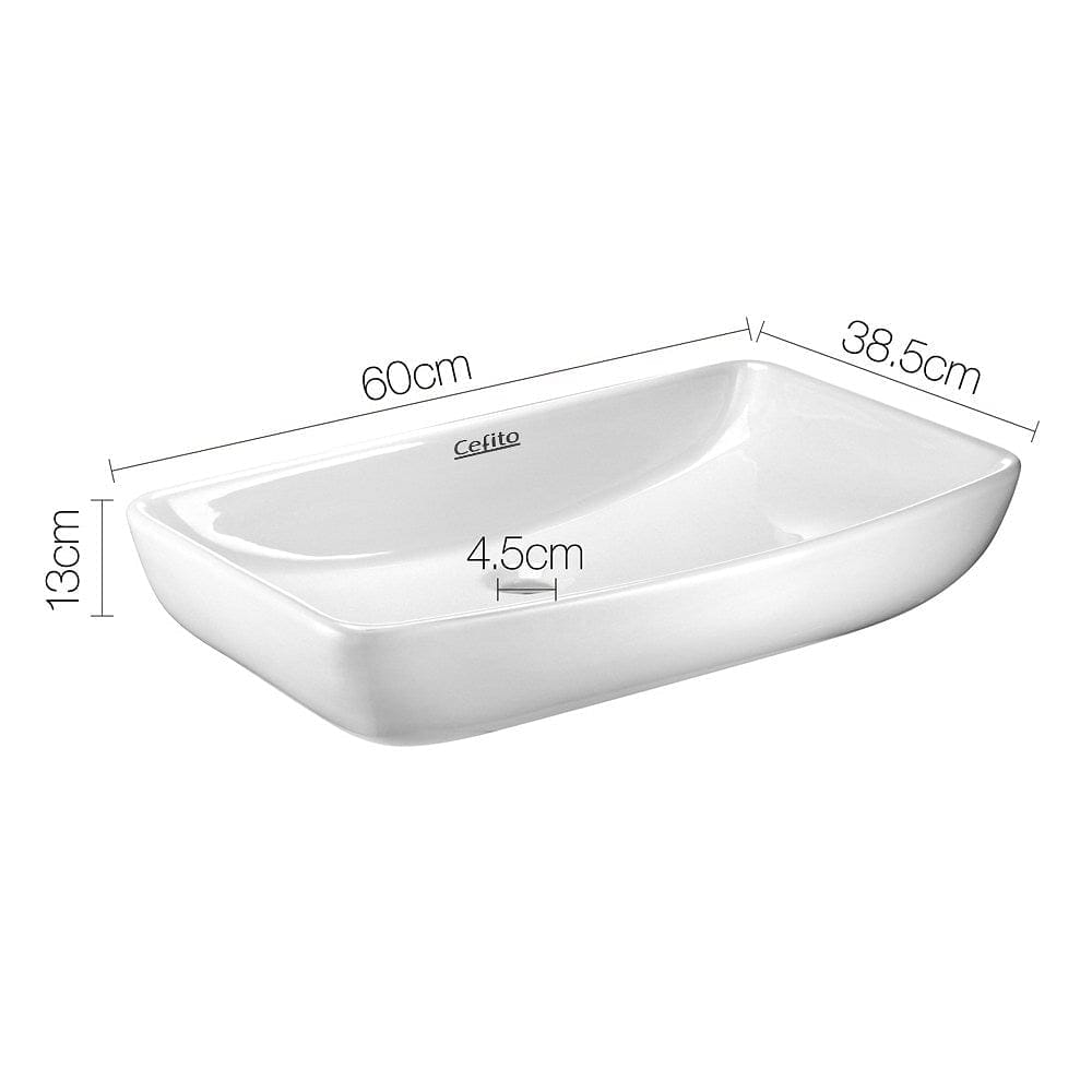 Cefito Bathroom Basin Ceramic Vanity Sink Hand Wash Bowl 60x38cm
