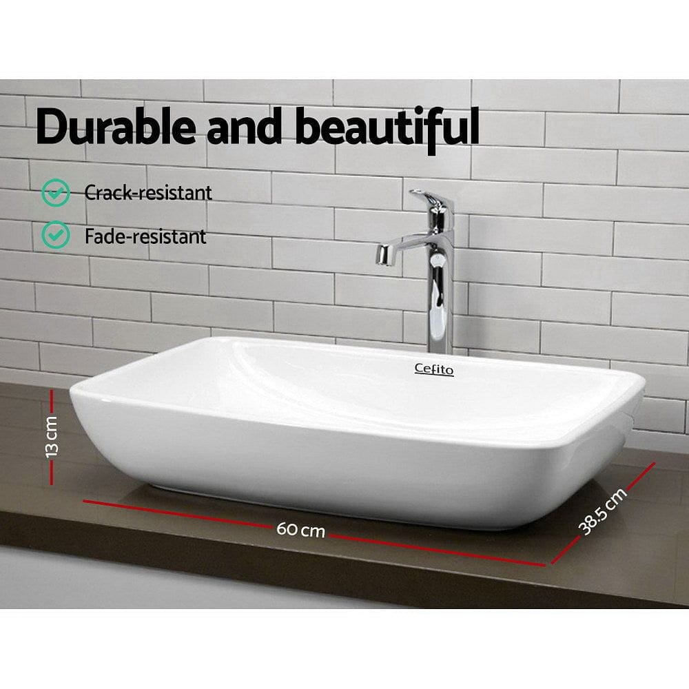 Cefito Bathroom Basin Ceramic Vanity Sink Hand Wash Bowl 60x38cm