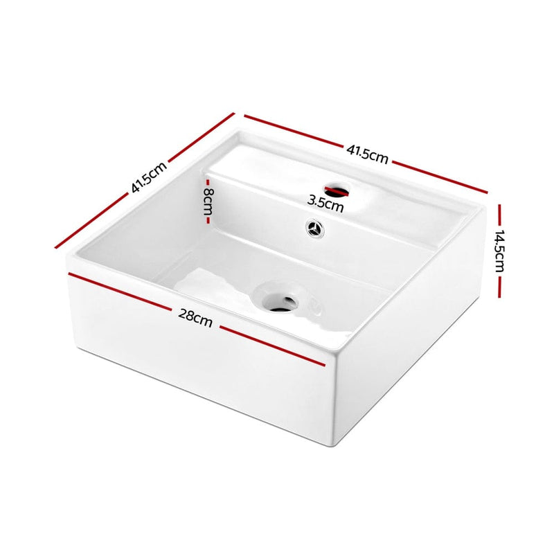 Cefito Bathroom Basin Ceramic Vanity Sink Hand Wash Bowl 41x41cm