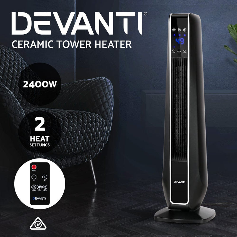 Devanti Electric Ceramic Tower Heater 2400W