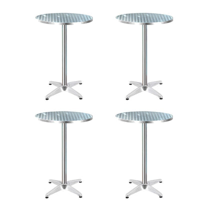 Gardeon Set of 4 Outdoor Bar Table Aluminium Round 70/110CM