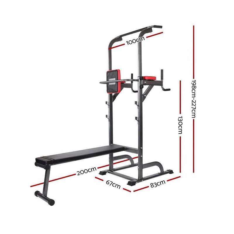 Everfit Weight Bench Chin Up Bar Bench Press Home Gym 380kg Capacity