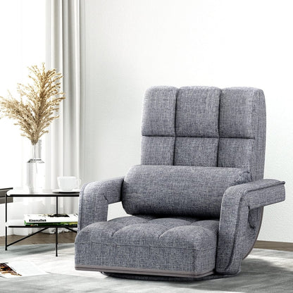 Artiss Floor Chair Lounge Sofa Swivel Grey