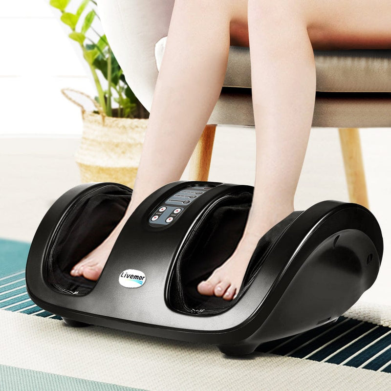 Livemor Foot Massager Shiatsu Massagers Electric Roller Kneading Calf Leg Black