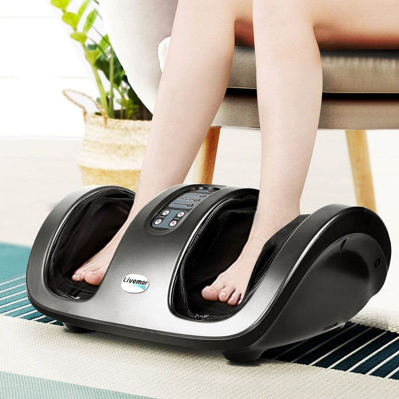 Livemor Foot Massager Shiatsu Massagers Electric Roller Kneading Calf Leg Grey