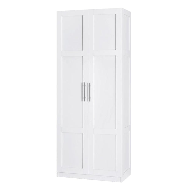 Artiss 2 Door Clothes Wardrobe Cupboard White