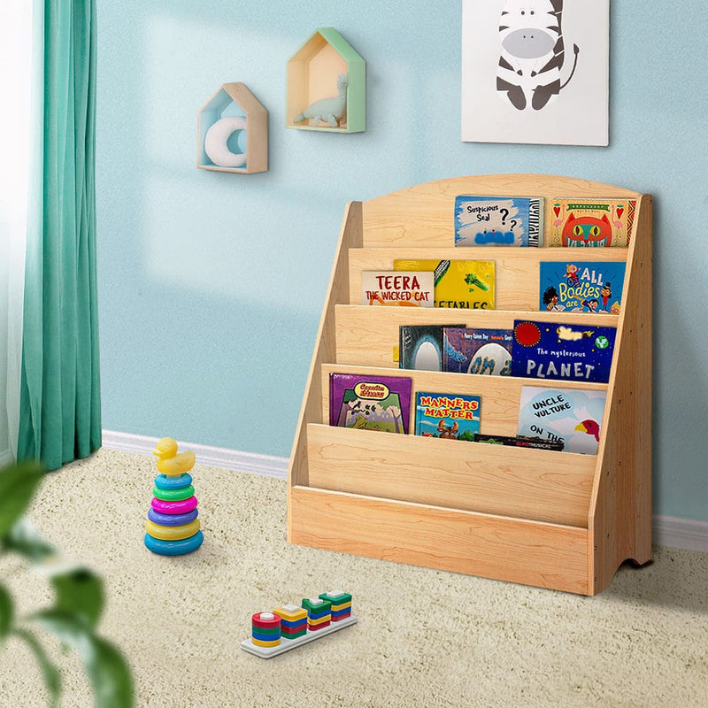 Keezi 5 Tiers Kids Bookshelf Magazine Shelf Organiser Bookcase Display Rack