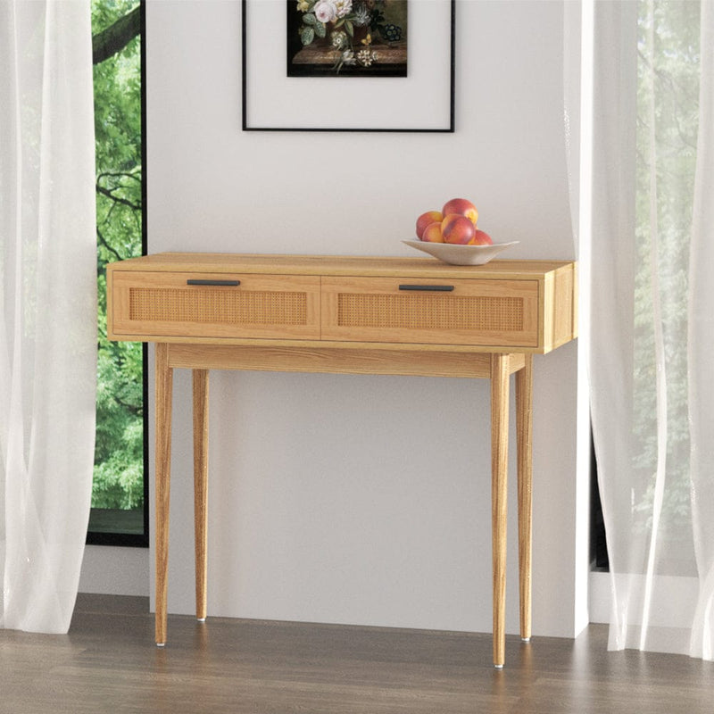 Artiss Console Table 2 Rattan Drawers