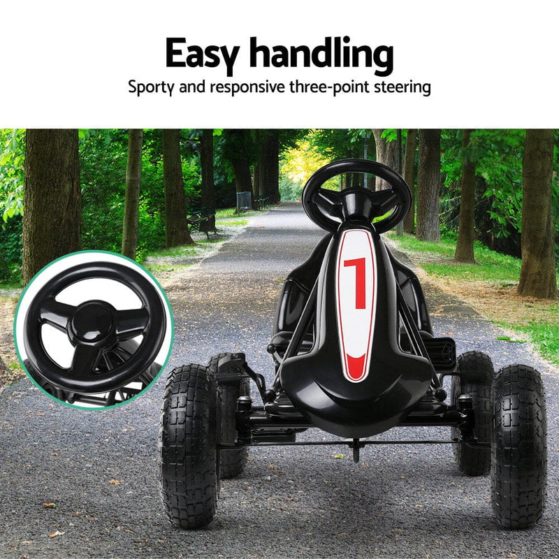 Rigo Kids Pedal Go Kart Ride On Toys Racing Car Adjustable Seat Black