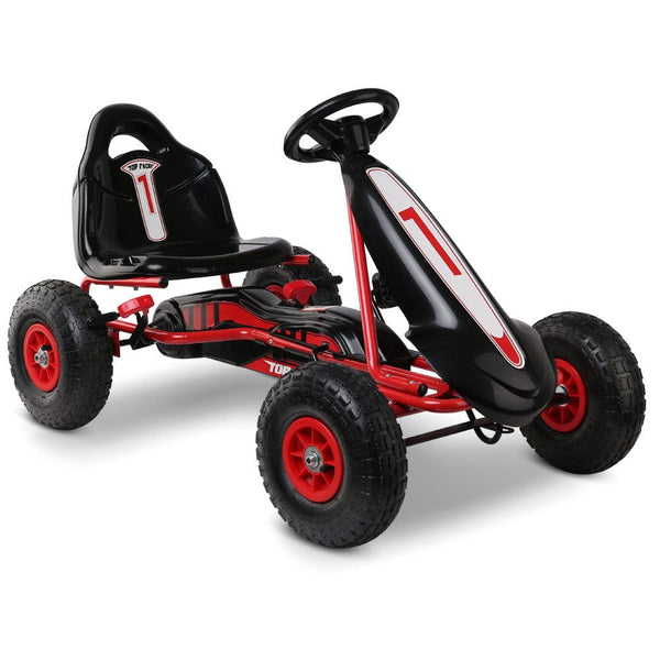 Rigo Kids Pedal Go Kart Ride On Toys Racing Car Adjustable Seat Red