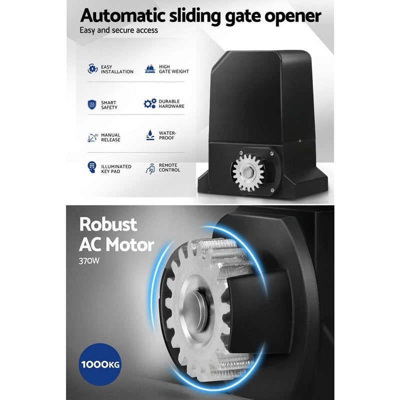 Lockmaster Automatic Sliding Gate Opener Kit 6M 1000KG
