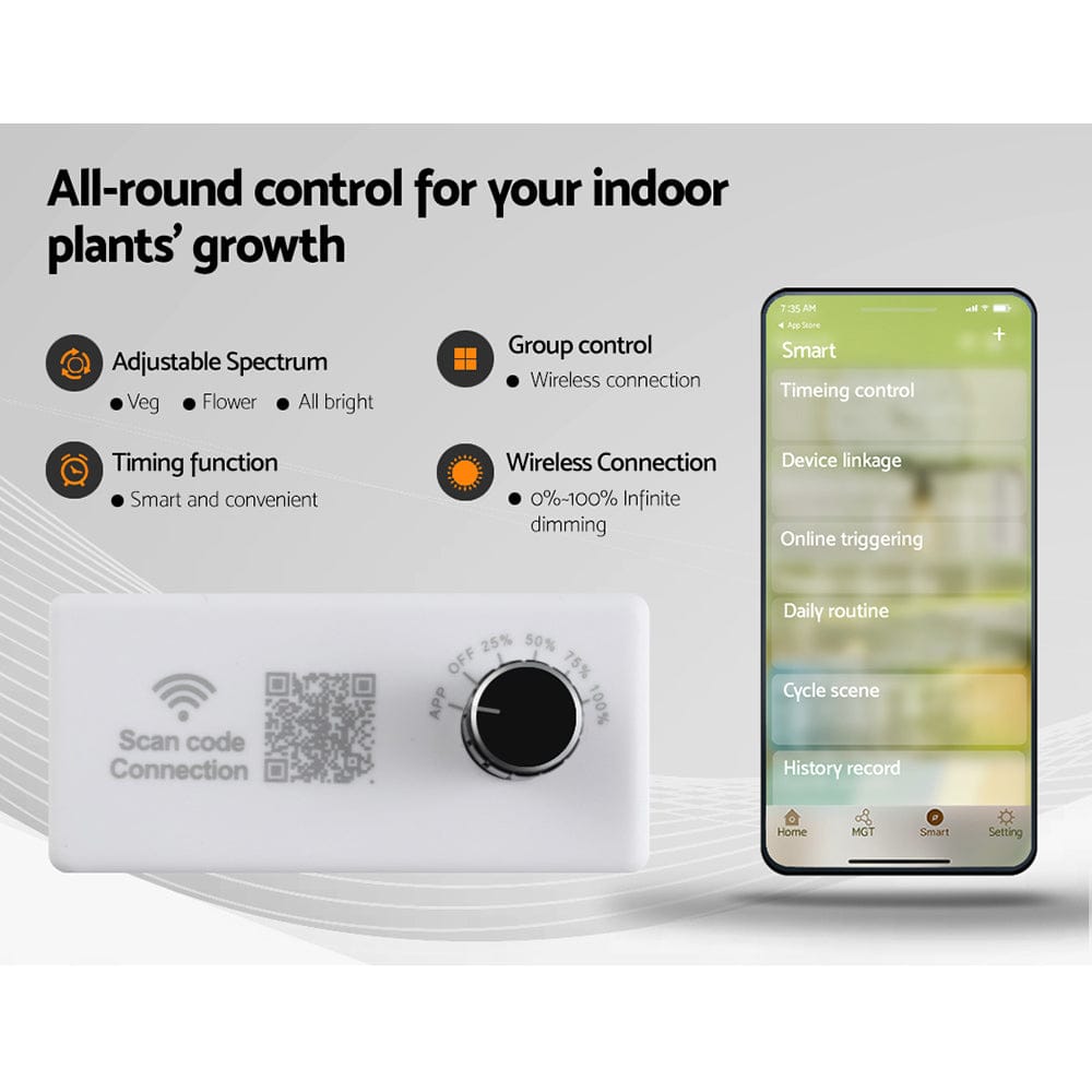 Green Fingers Grow Tent Light Kit 150x150x200CM 4500W LED Full Spectrum