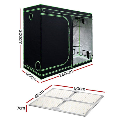 Green Fingers Grow Tent Light Kit 240x120x200CM 4500W LED Full Spectrum