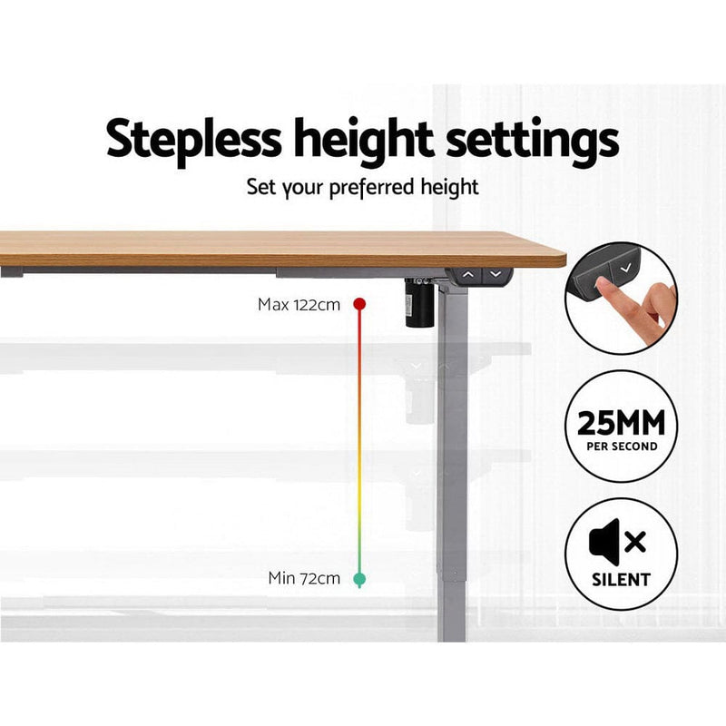 Artiss Standing Desk Sit Stand Table Height Adjustable Motorised Electric Frame Riser 120cm Desktop