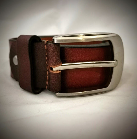 Noah - Men's Tan Colour Casual Belt - Oval Buckle