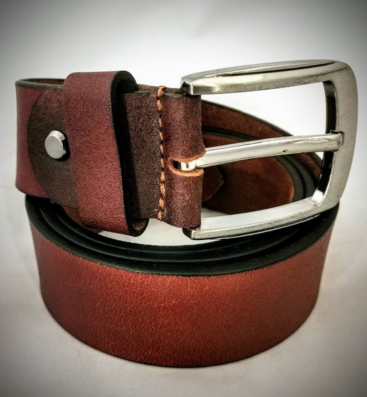 Noah - Men's Tan Colour Casual Belt - Oval Buckle