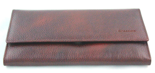 Crocodile - Genuine Leather Travel pouch / Travel Wallet - Dark Brown - LifeStylz