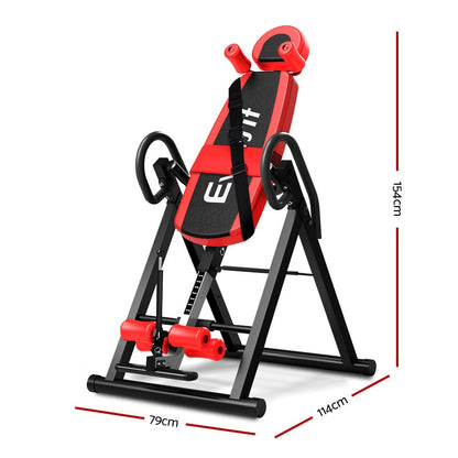 Everfit Inversion Table Gravity Exercise Inverter Back Stretcher Home Gym Red