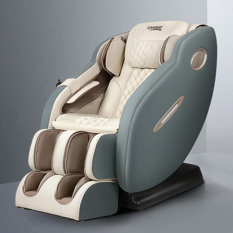 Livemor Massage Chair Electric Recliner Massager Grey Ozeni