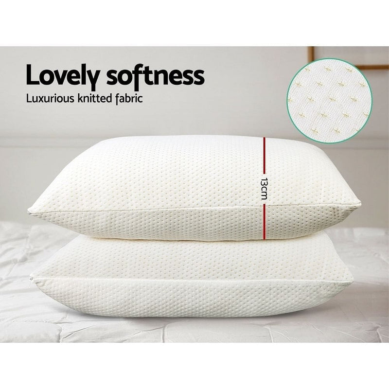 Giselle Bedding Memory Foam Pillow 13cm Thick Twin Pack