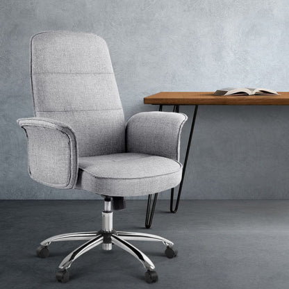 Artiss Fabric Office Chair Computer Chairs Grey
