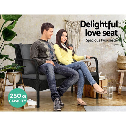 Gardeon Outdoor Sofa Set Lounge Setting Wicker Table and Chairs Garden Patio Furniture