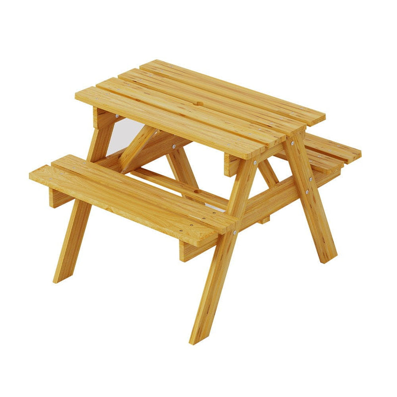Keezi Kids Outdoor Table and Chairs Picnic Bench Seat Umbrella Children Wooden