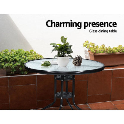 Gardeon 3PC Bistro Set Outdoor Furniture Rattan Table Chairs Cushion Patio Garden Ezra