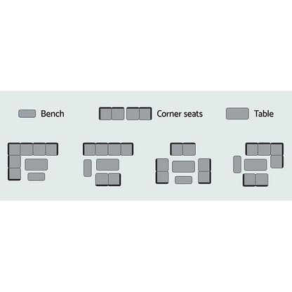 Gardeon Outdoor Furniture Dining Setting Sofa Set Lounge Wicker 8 Seater Black
