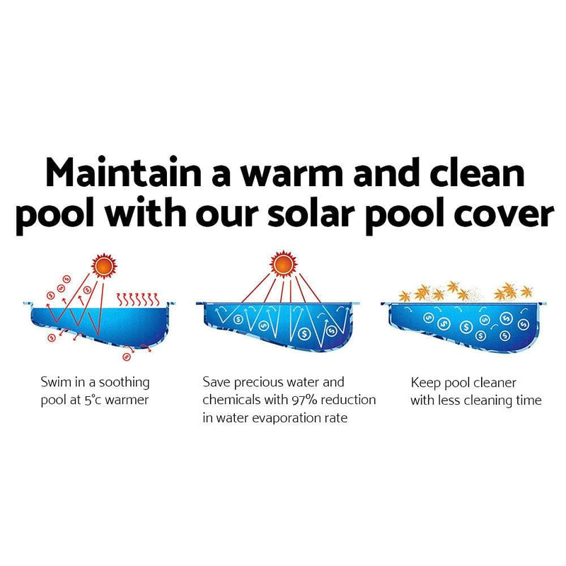 Aquabuddy Pool Cover 500 Micron 11x4.8m Swimming Pool Solar Blanket Blue
