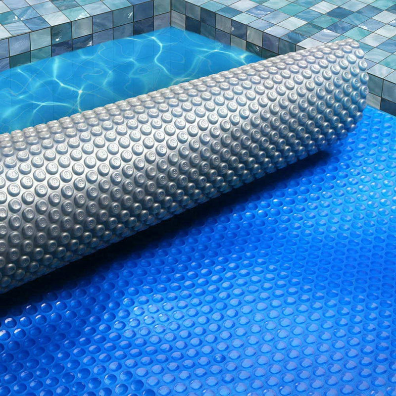Aquabuddy Pool Cover 500 Micron 8x4.2m Swimming Pool Solar Blanket Blue Silver