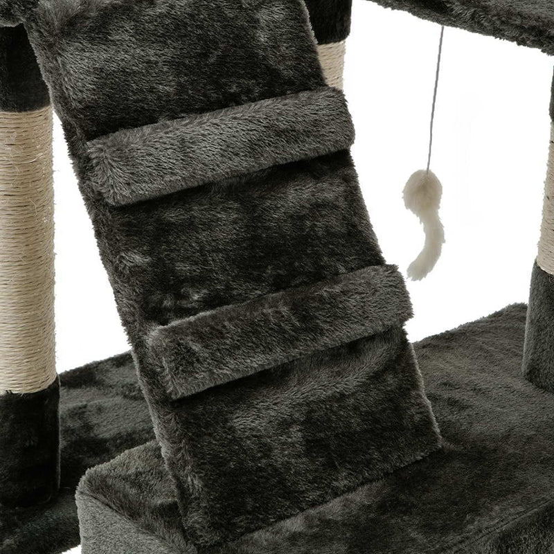i.Pet Cat Tree 180cm Tower Scratching Post Scratcher Wood Condo House Toys Grey