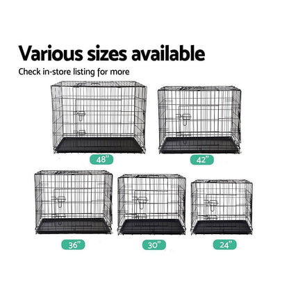 i.Pet 48" Dog Cage Crate Large Kennel 3 Doors