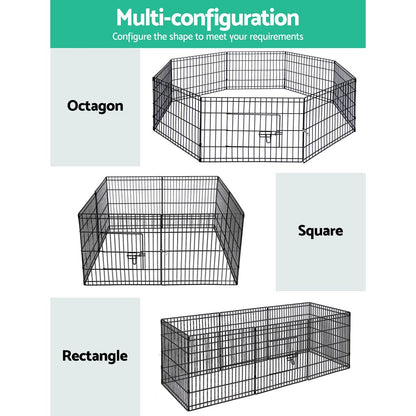 i.Pet 2x24" 8 Panel Dog Playpen Pet Fence Exercise Cage Enclosure Play Pen