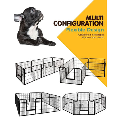 i.Pet 24" 8 Panel Dog Playpen Pet Exercise Cage Enclosure Fence Play Pen