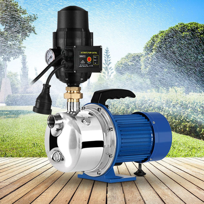 Giantz Garden Water Jet Pump High Pressure 1100W Tank Rain Farm Irrigation Black