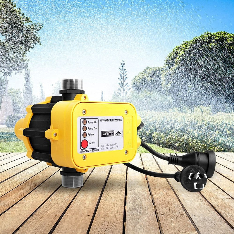 Giantz Water Pressure Pump Controller Auto Switch Control Electric Electronic Yellow