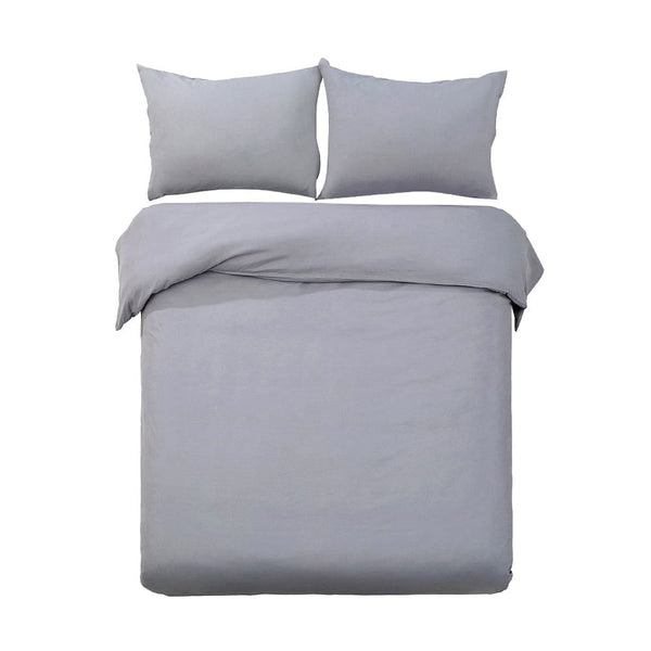 Giselle Bedding Quilt Cover Set Classic Grey Queen