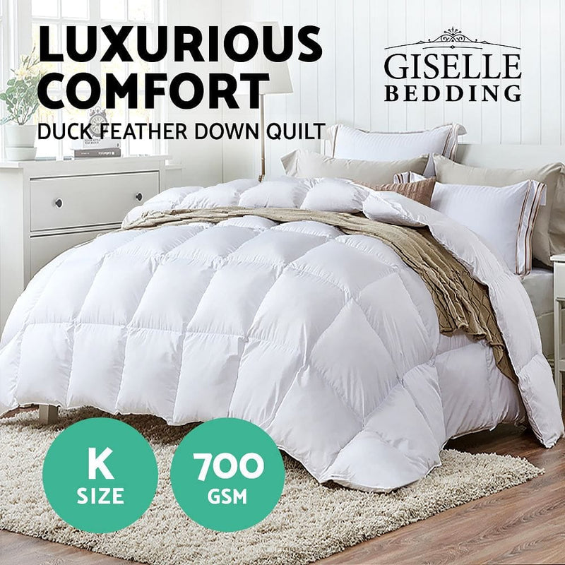 Giselle Bedding 700GSM Duck Down Feather Quilt King