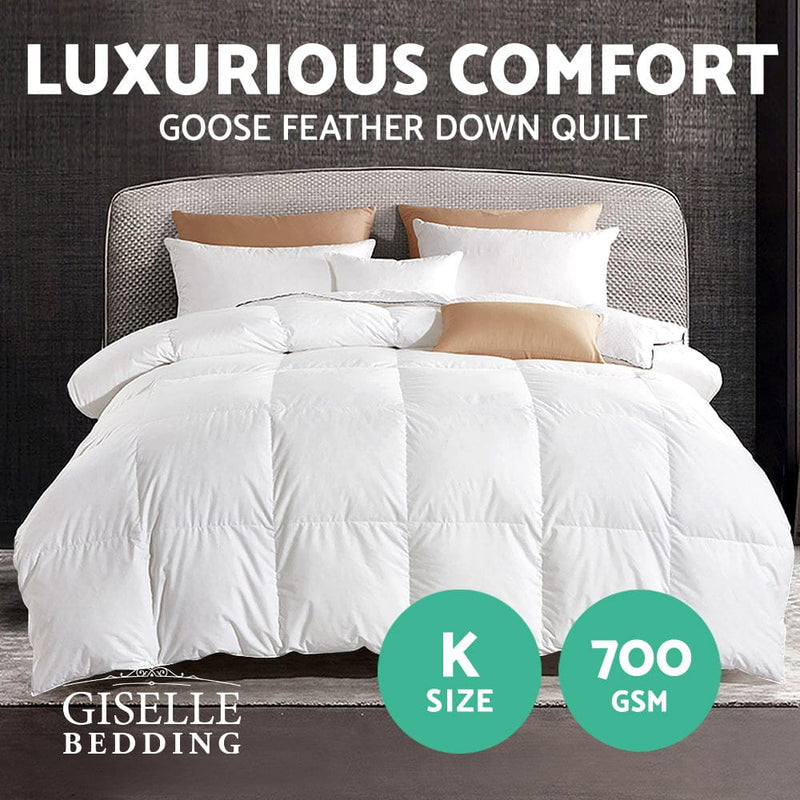 Giselle Bedding 700GSM Goose Down Feather Quilt King