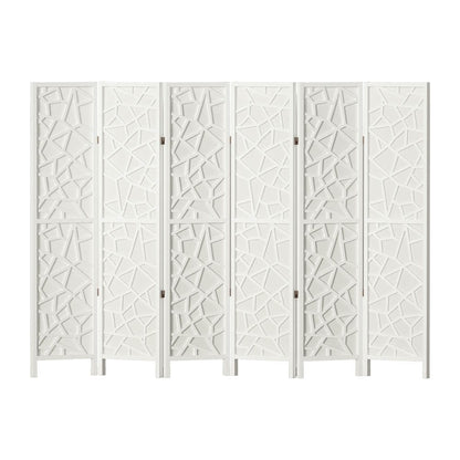 Artiss 6 Panel Room Divider Screen 244x170cm Clover White