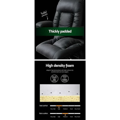 Artiss Recliner Chair Electric Heated Massage Chairs Faux Leather Cabin