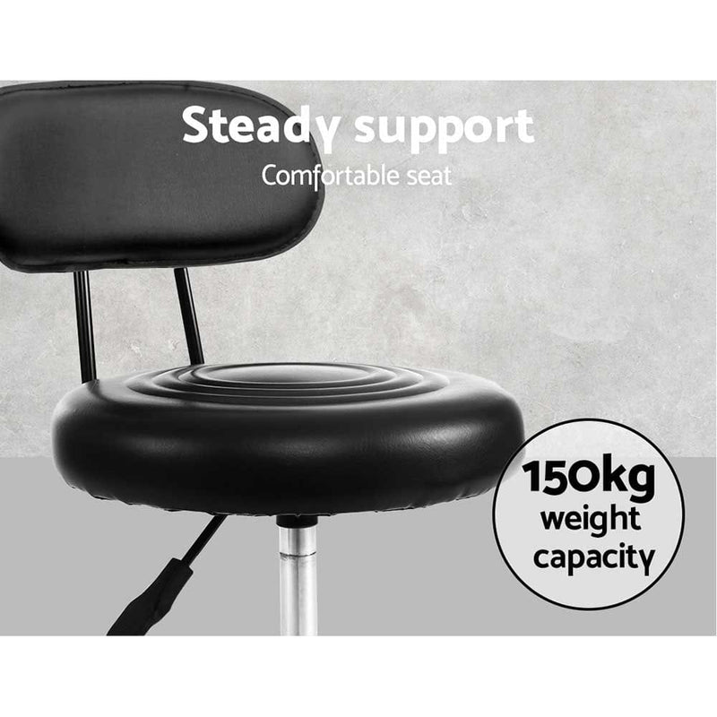 Artiss 2x Salon Stool Swivel Chair Backrest