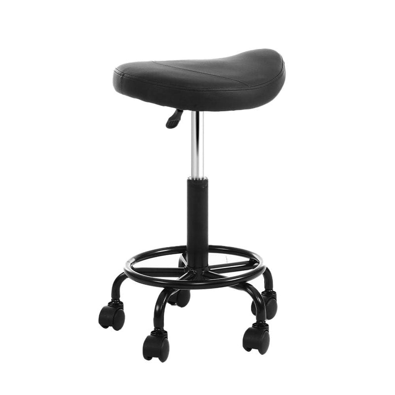 Artiss 2x Salon Stool Saddle Swivel Chair