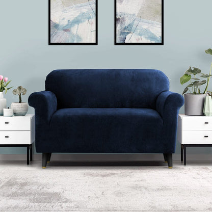 Artiss Sofa Cover Couch Covers 2 Seater Velvet Sapphire